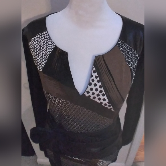 Venus Women's Dress Size Small Stunning Unique Faux Patchwork Leather Dress - Picture 5 of 7